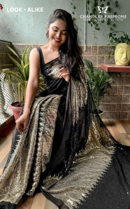 Double Shade Sequins Saree In Mesa