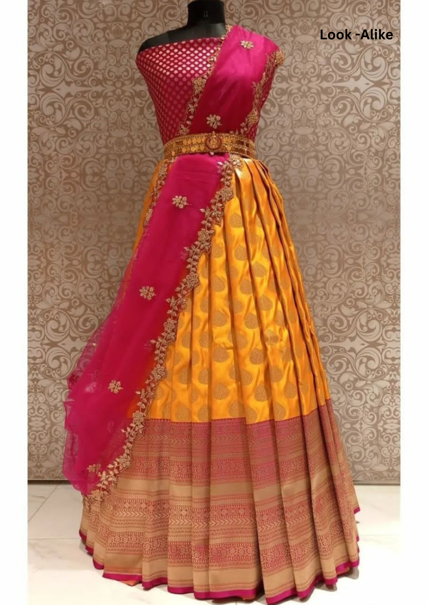 Semi Stitched Gorgeous Pure Silk With Zari Border Jacquard Blouse And Organza Dupatta