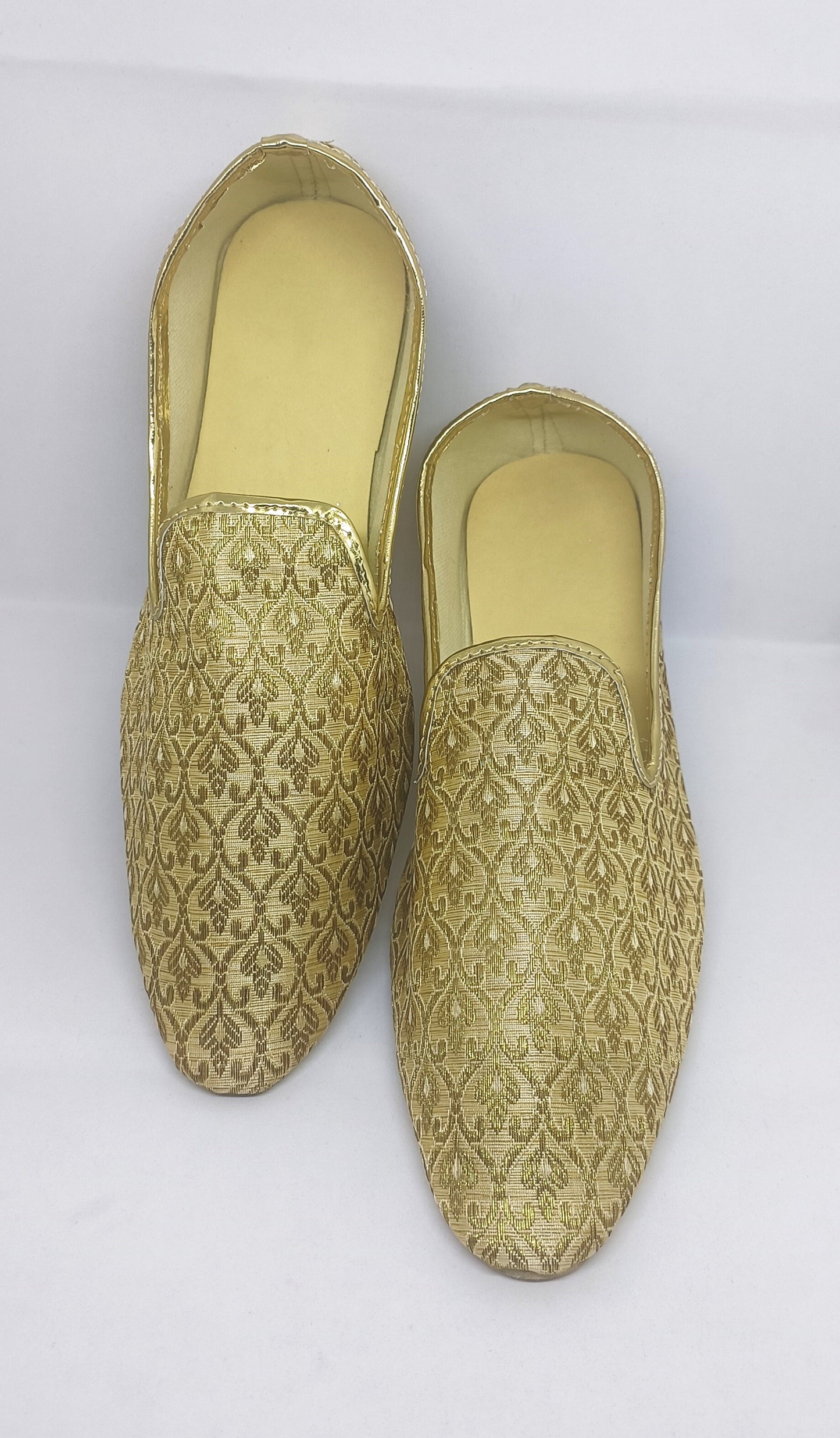 Gold Color Embroidery Work Mojaris in USA