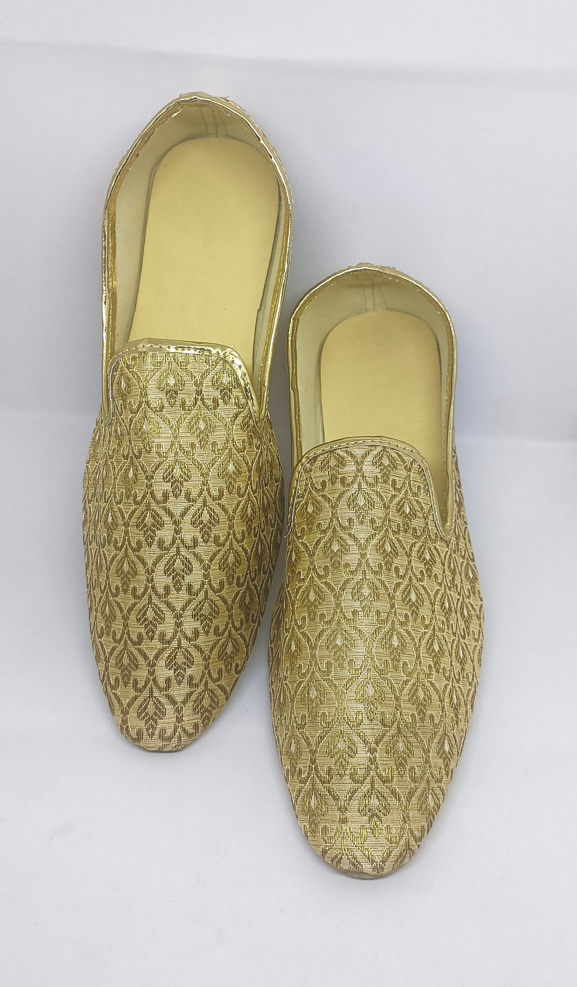 Gold Color Embroidery Work Mojaris in USA