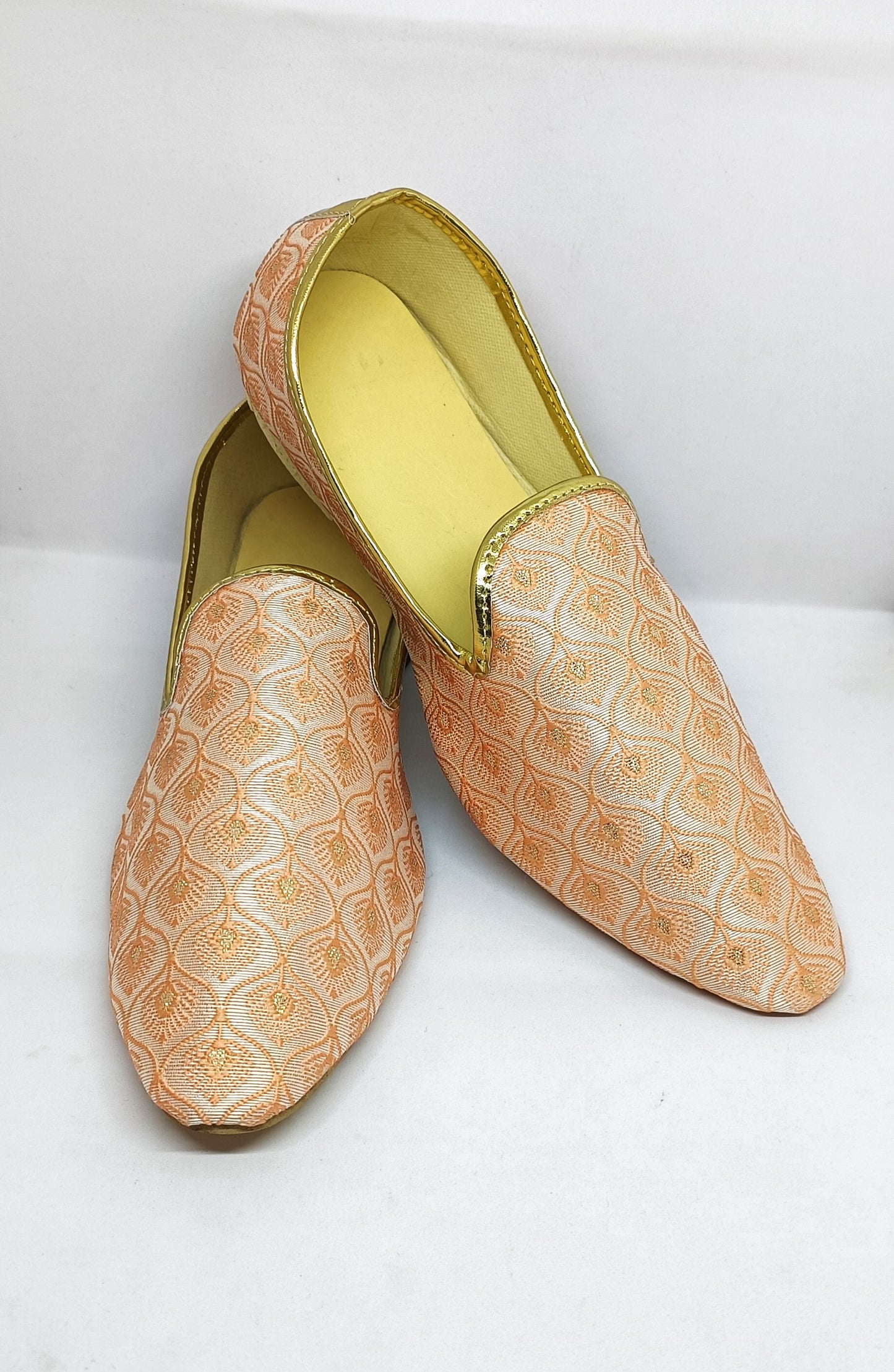 Elegant Orange Color Embroidery Work Mojaris Near Me