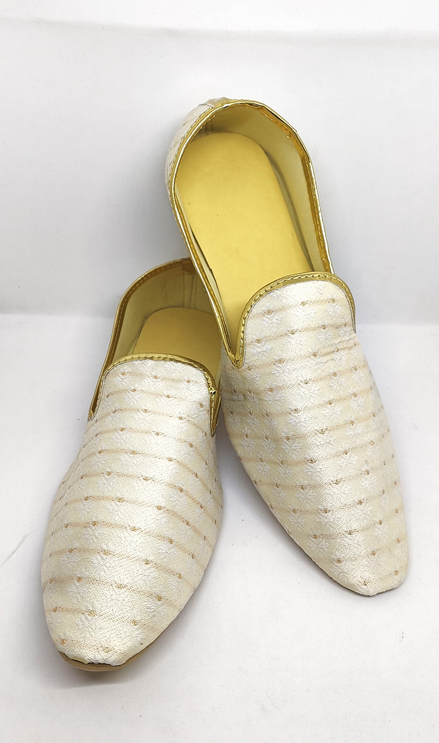 White Color Zari Work Mojari Jutti for Men Near Me