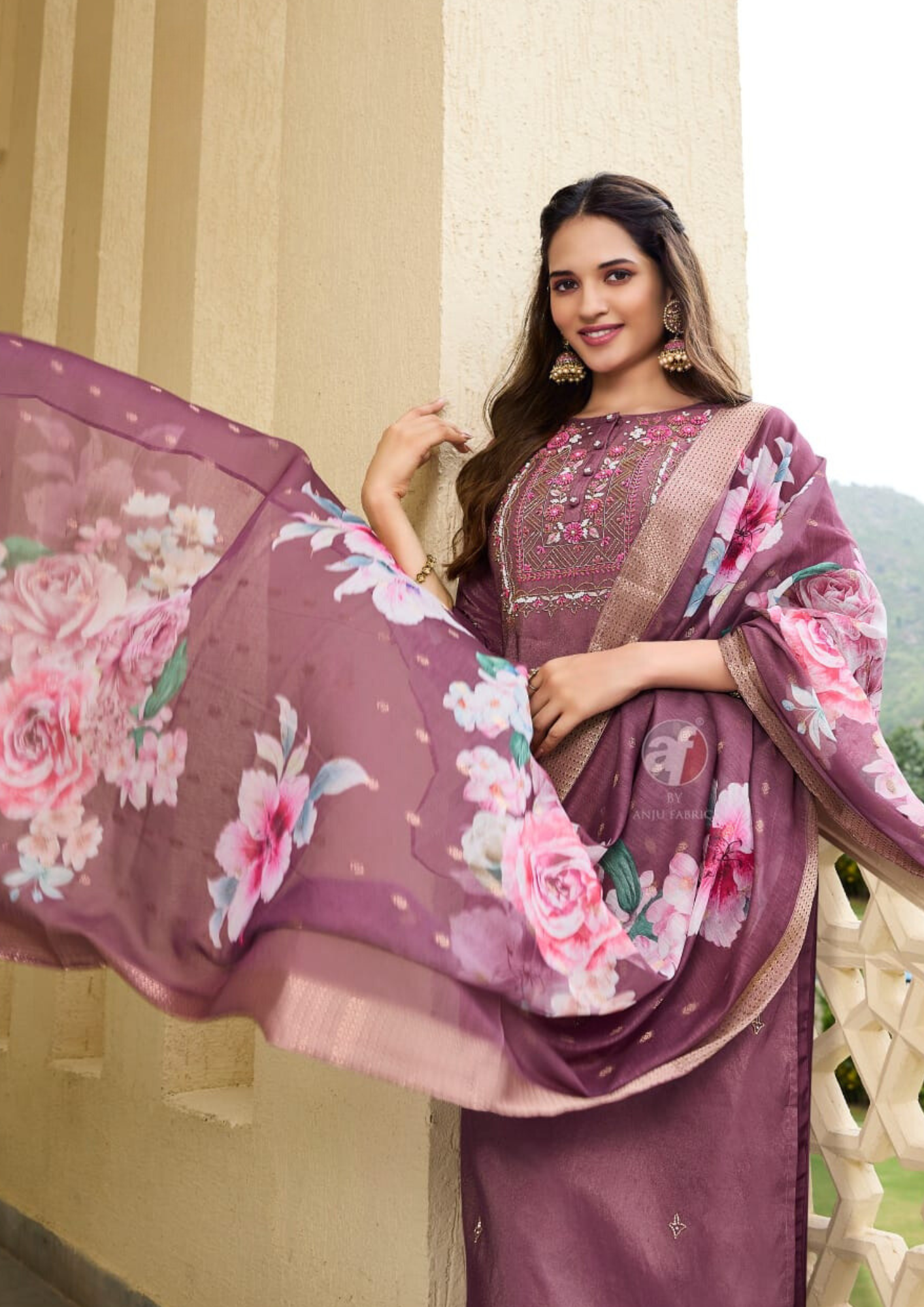 Purple Color Hand Work Salwar Suits With Dupatta Set Near Me