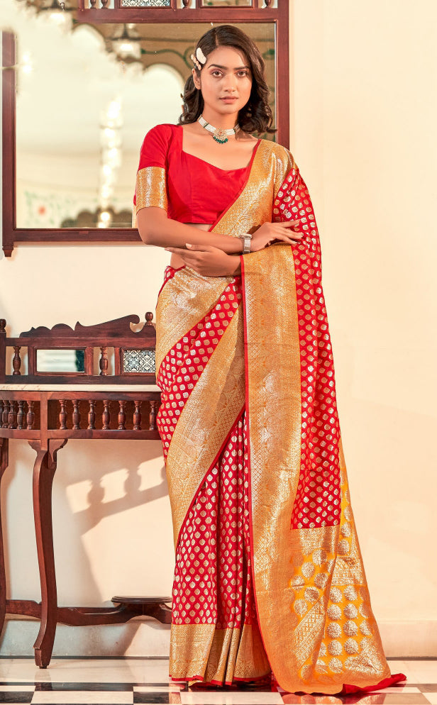 Amazing Printed Work Red Colored Soft Silk Sarees For Women – Chandler  Fashions