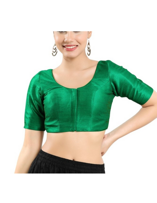 Alluring Green Color Mulbury Silk Designer Blouse For Women