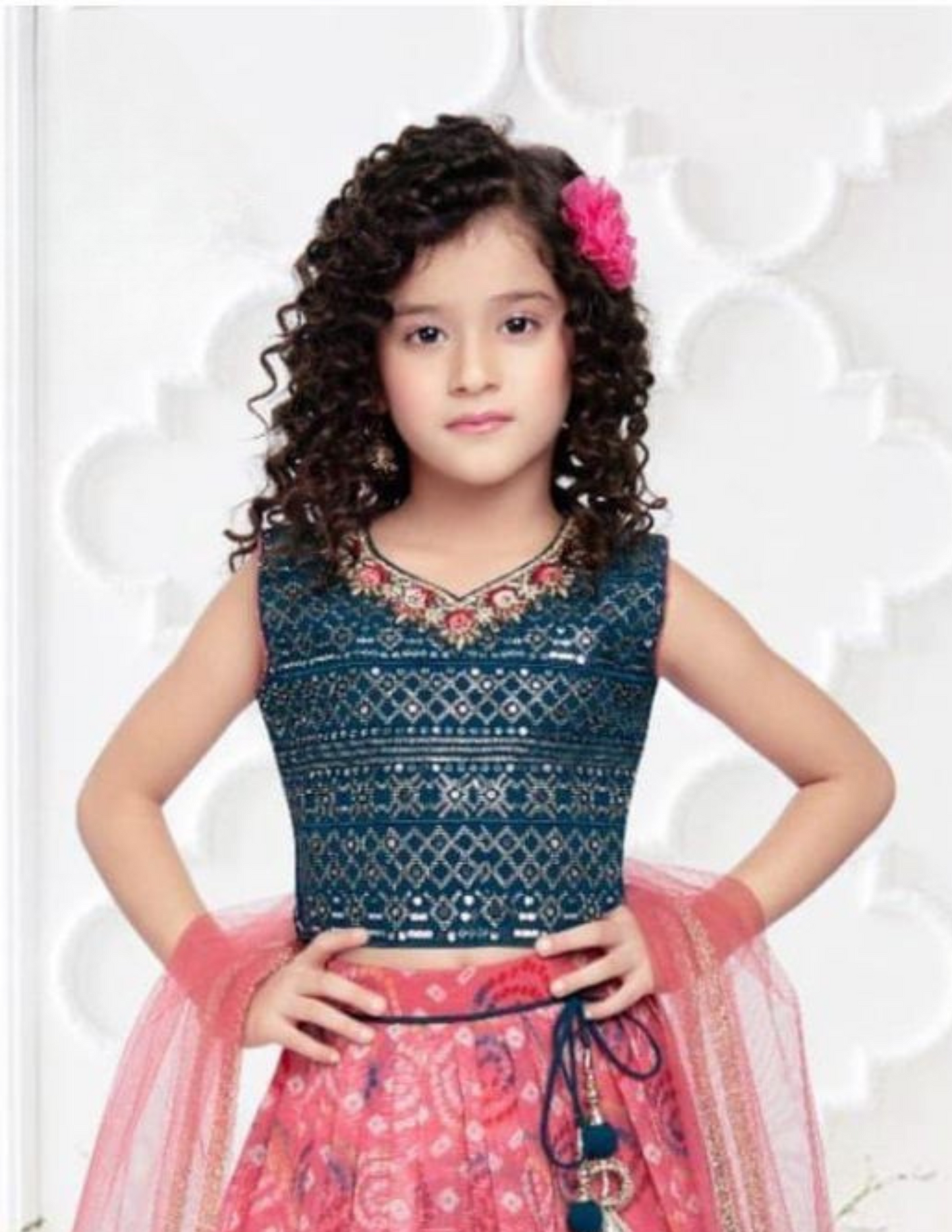 Pretty Teal Blue Color Sequins And Embroidery Work Choli Near Me