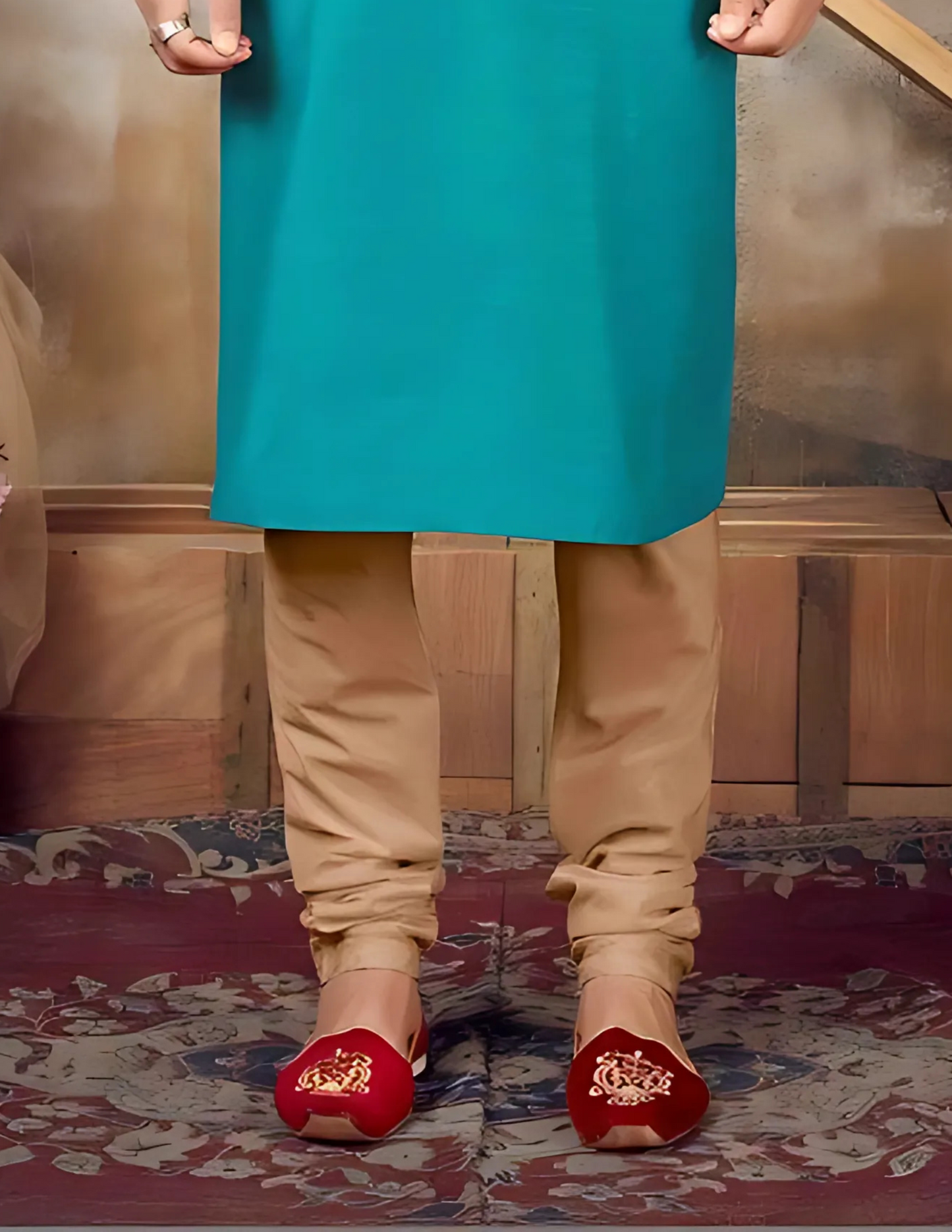 Elegant Firozi Color Kurta Suits With Pajama Set In USA