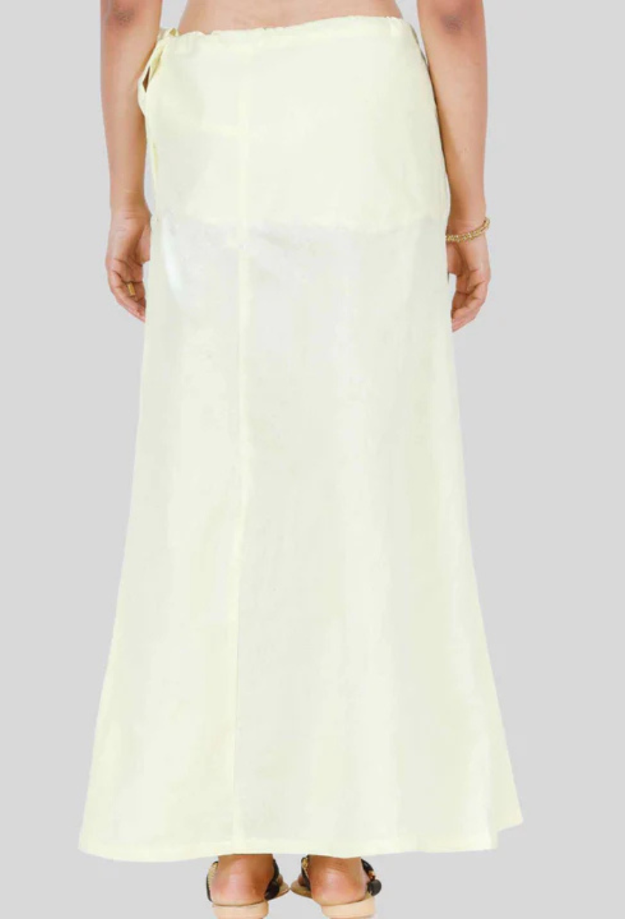 Charming Cream Color Women's Pure Cotton Embroidery Petticoat