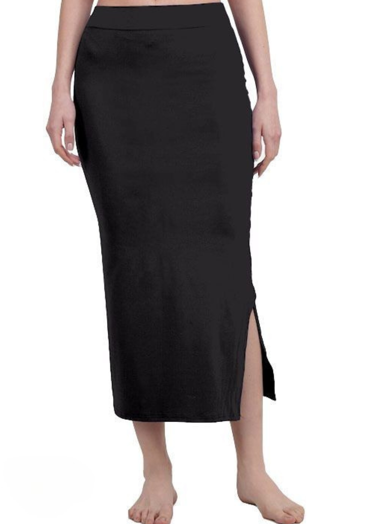 Attractive Black Color Lycra Stretchable Waist Band Shapewear With Side Slit For Women