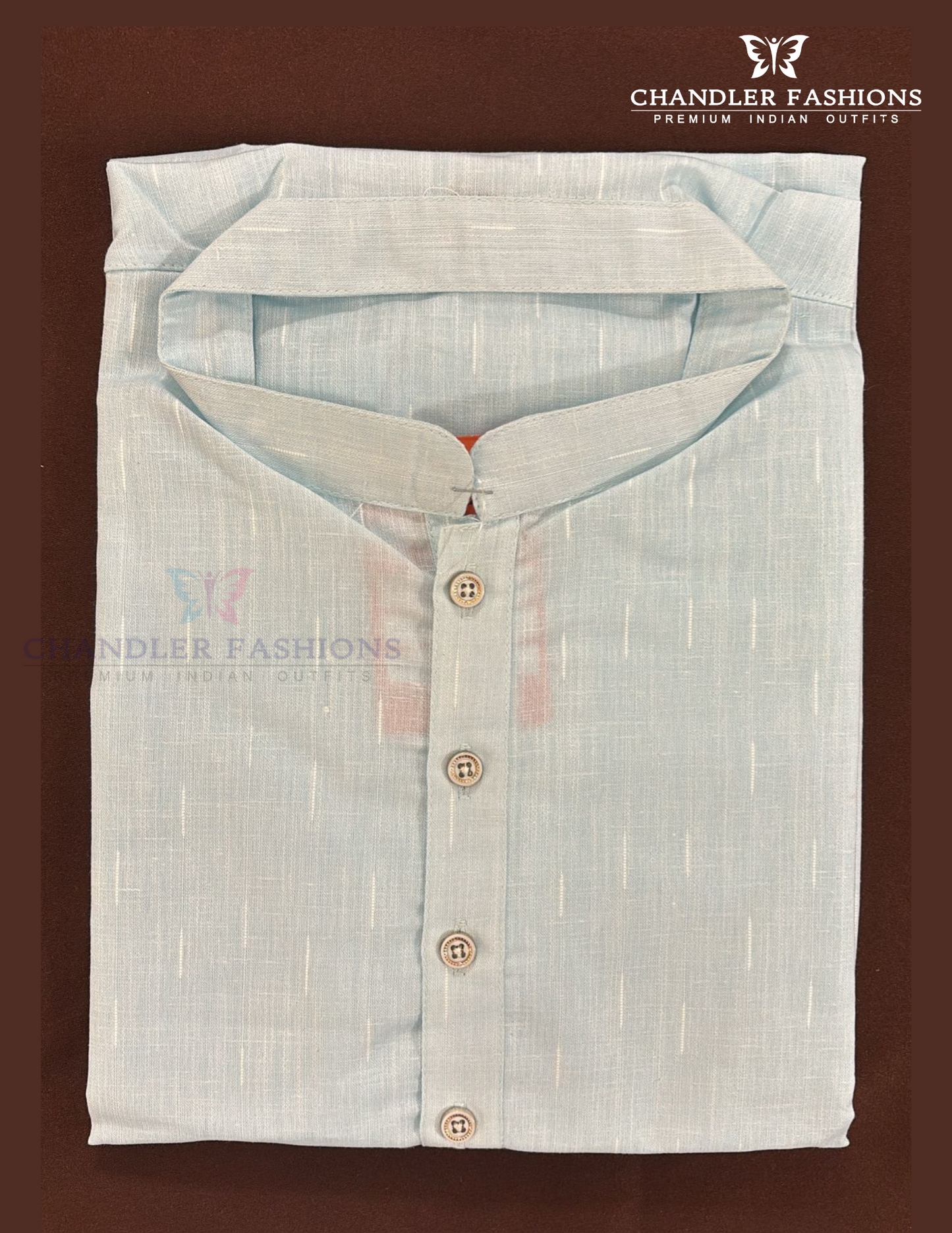 Marvelous Sky Blue Color Cotton Kurta With Pajama For Men