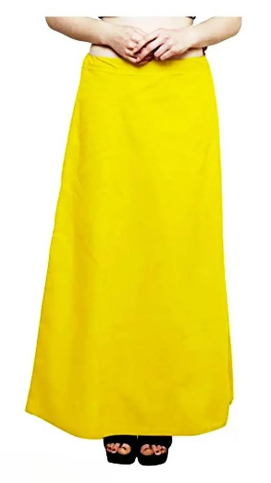 Alluring Yellow Color Cotton Border Embroidery Work Women's Petticoat