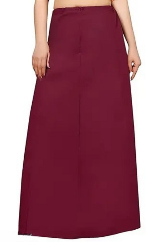 Alluring Dark Purple Color Women's Pure Cotton Embroidery Petticoat For Saree