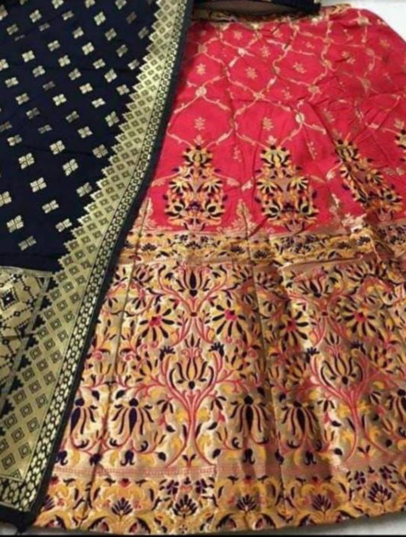 Alluring Blue And Pink Color Embroidered Lehenga Choli In USA