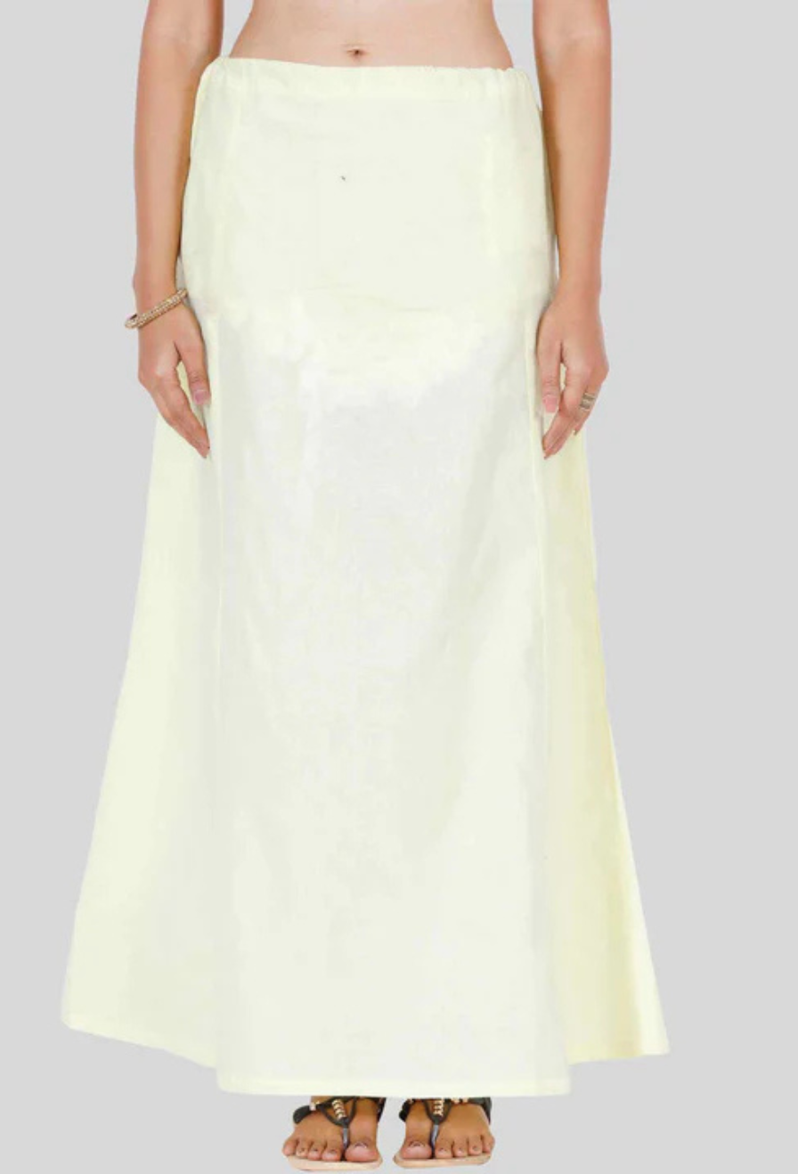 Cream Color Women's Pure Cotton Embroidery Petticoat Near Me