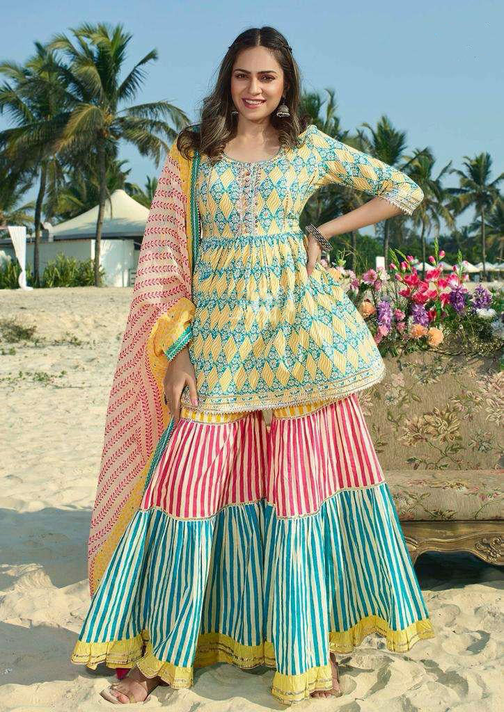 Peplum kurti 2024 with sharara