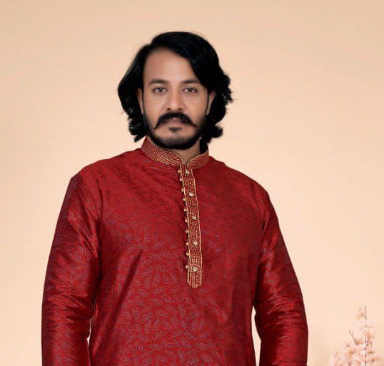 Elegant Traditional Red Color Men's kurta With Pajama Pant Near Me