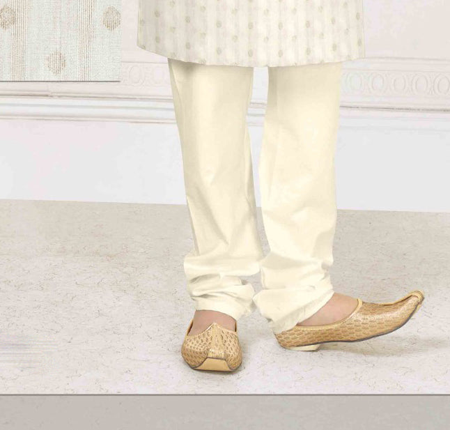 Appealing White Color Poly Blend Cotton Kurta Set With Pajama Pant For Kids In Tempe