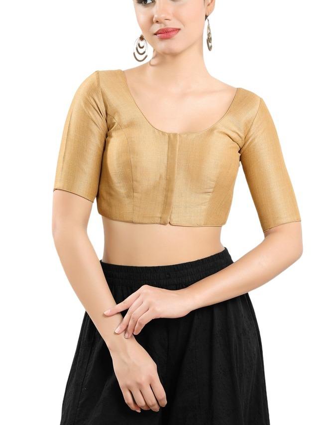 Alluring Golden Color Art Silk Blouse In USA