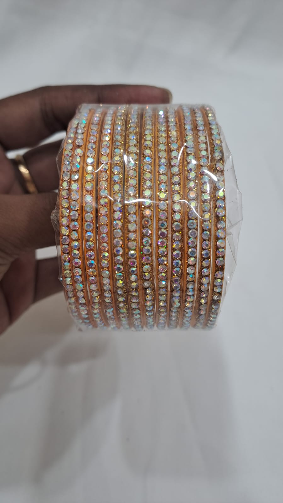 Beautiful Mustard Yellow Color Checked Design Glass Bangles For Women