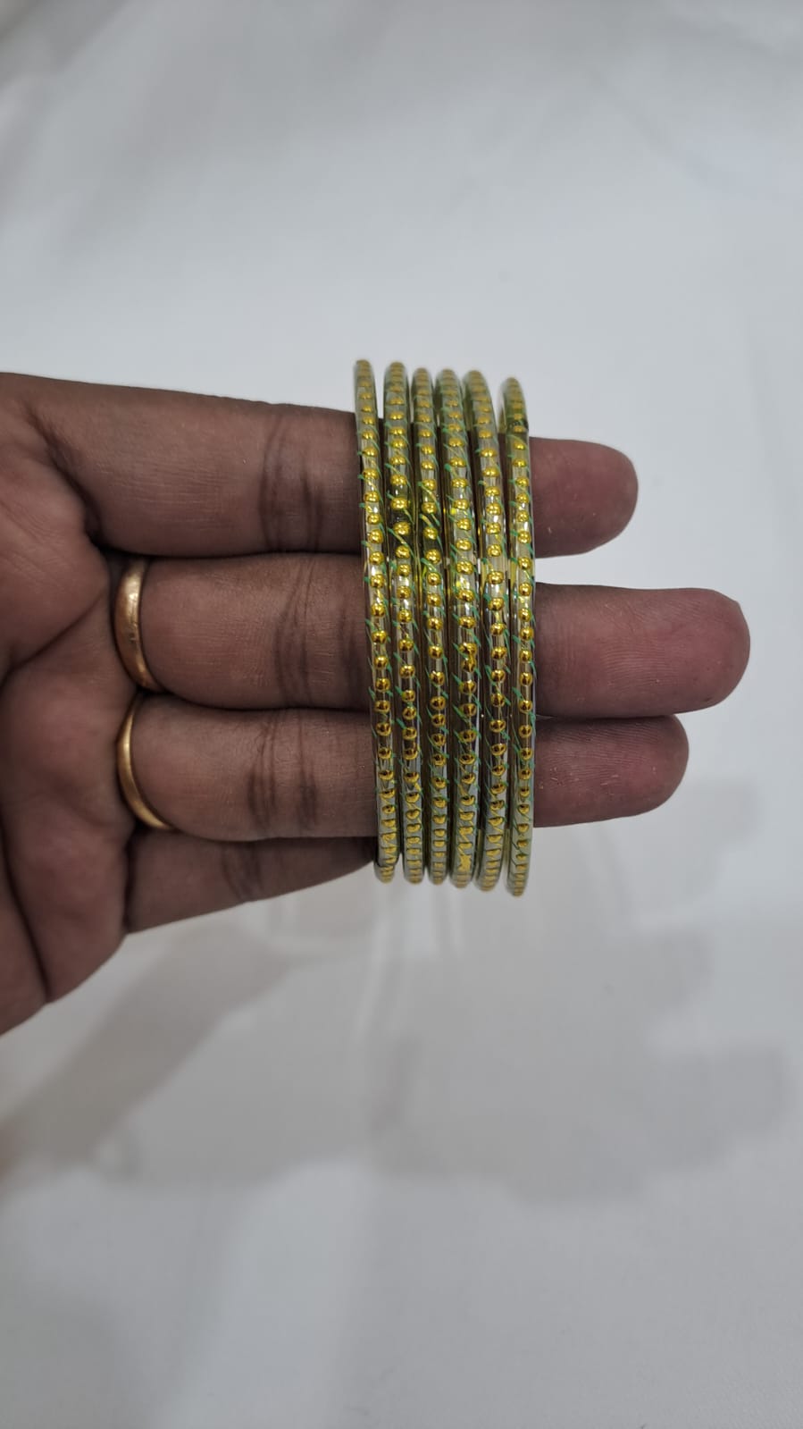 LIght Green Color Checked Design Glass Bangles For Women Near Me