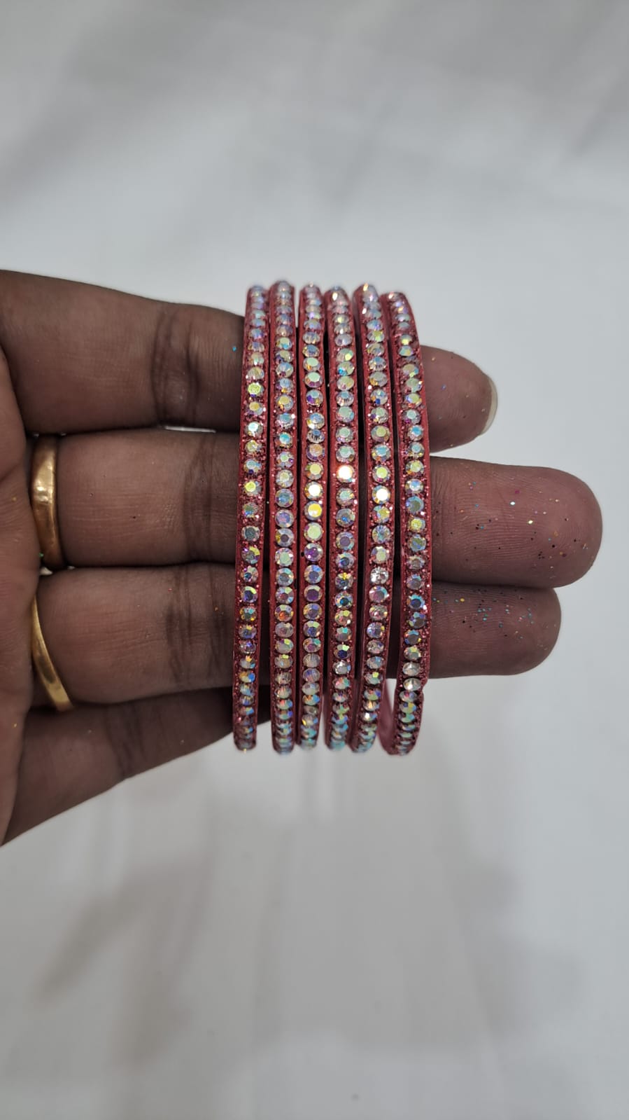 Dark Pink Color Checked Design Glass Bangles Near Me