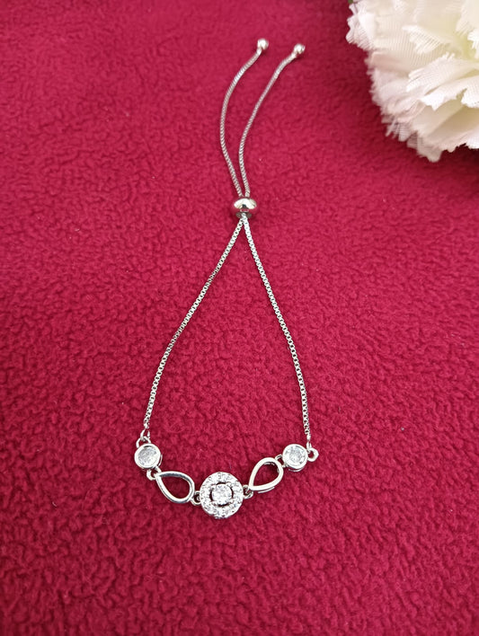 Elegant White Color Pretty American Diamond Bracelet
