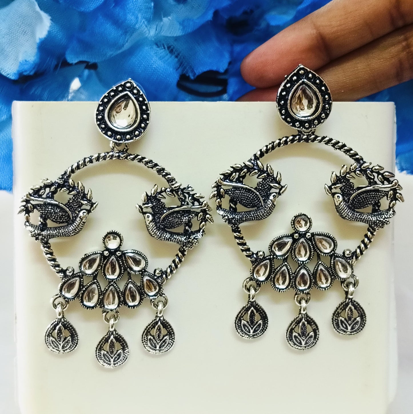 Stunning Oxidized silver Color Earrings