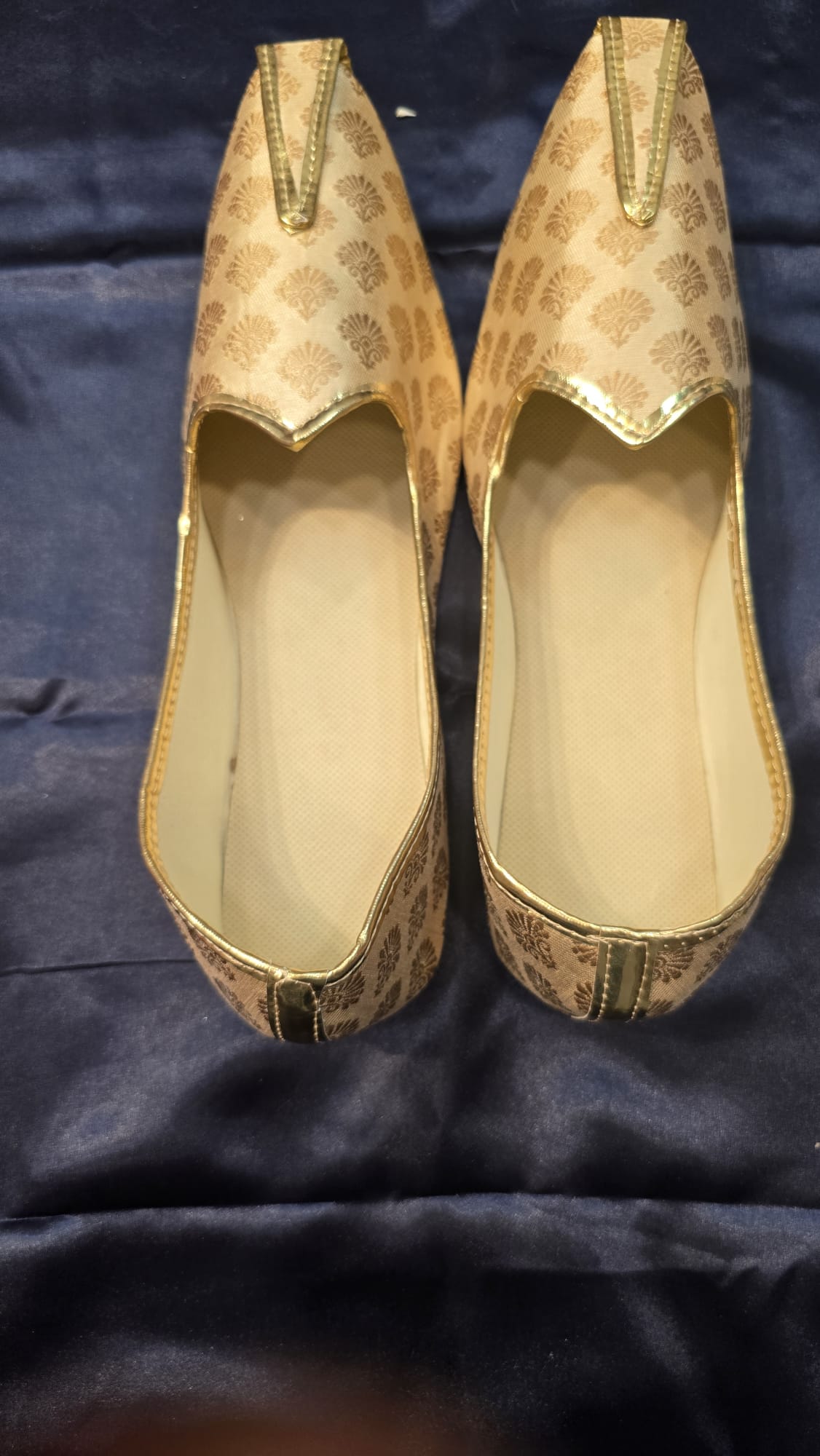 Gorgeous Golden Color men's sherwani footwear Mojari