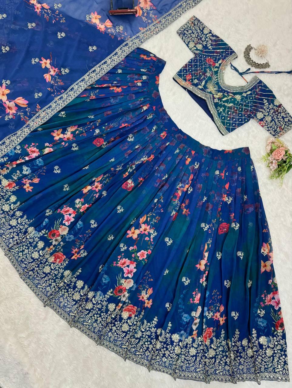 Georgette With Sequins Work Lehenga Choli In Tempe