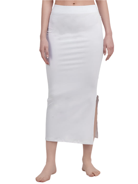 Attractive White Color Lycra Stretchable Waist Band Shapewear With Side Slit For Women