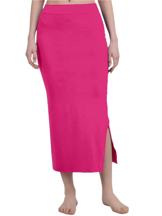 Elegant Rani Pink Color Lycra Stretchable Waist Band Shapewear With Side Slit For Women