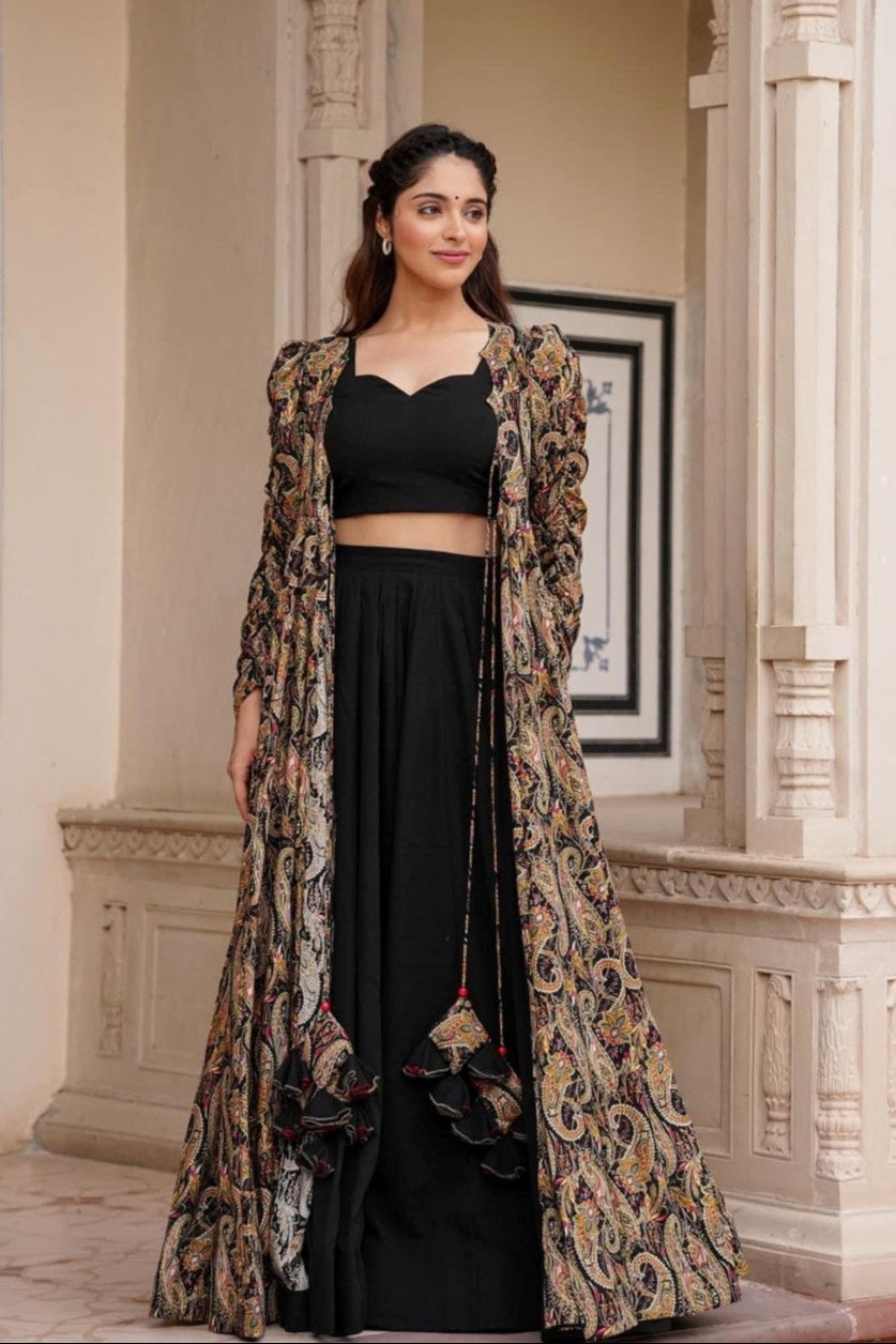 Black Shrug Style Indo Western Gown For Women in Chandler