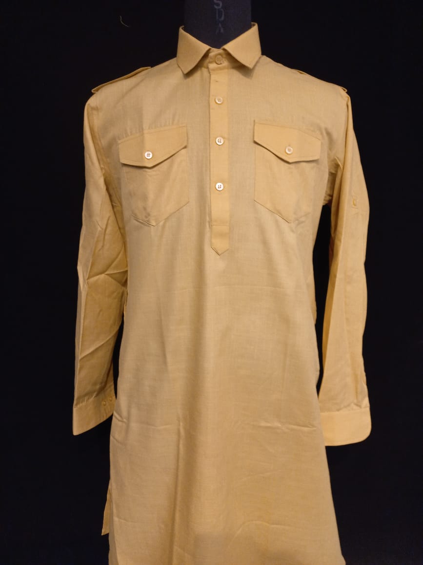 Trendy Beige Color Swiss Cotton Pathani Suits For Men