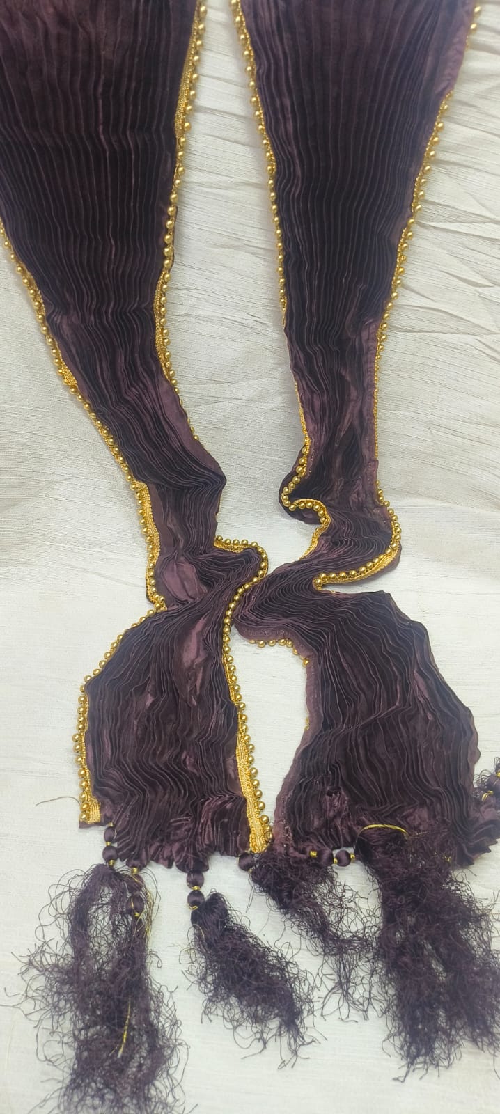 Dazzling Wine Color Ethnic Wear Stole With Lace Border In USA