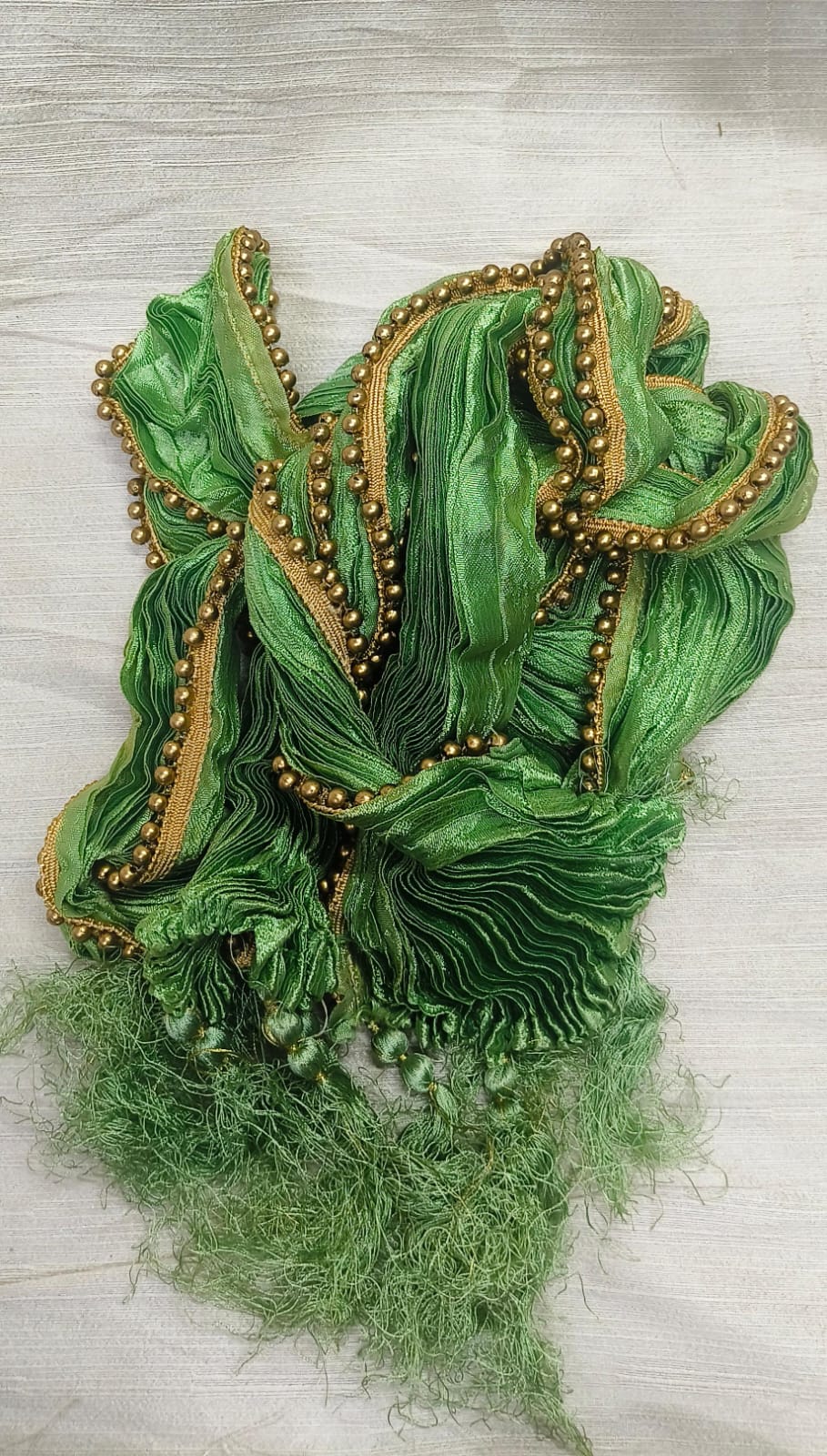 Attractive Green Color Stole With Lace Border Near Me