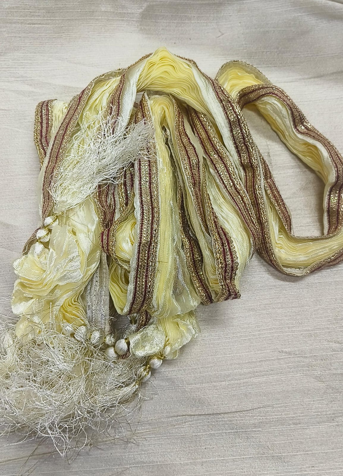 Cream Color Poly Blend Men's Stole In USA