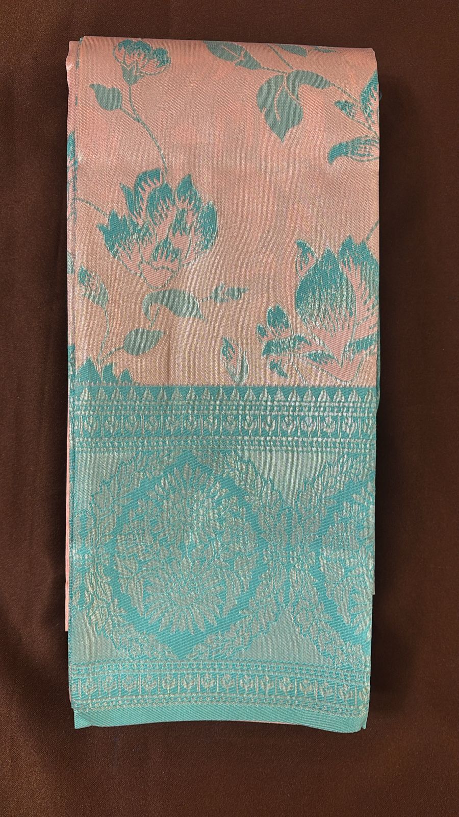 Attractive Pink Color Floral Design Art Silk Saree With Contrast Border For Women