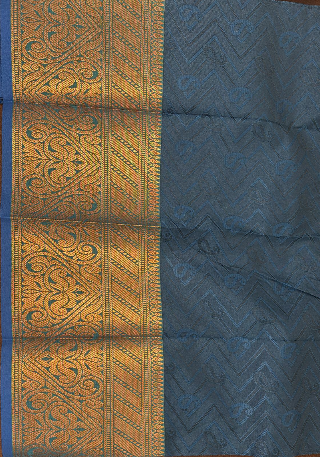 Blue Color Art Silk Saree With Contrast Border in Chandler