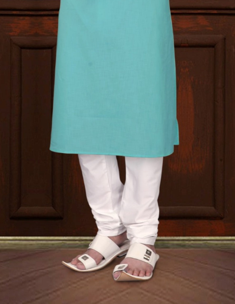 Stunning Sea Blue Color Linen Cotton Kurta In USA