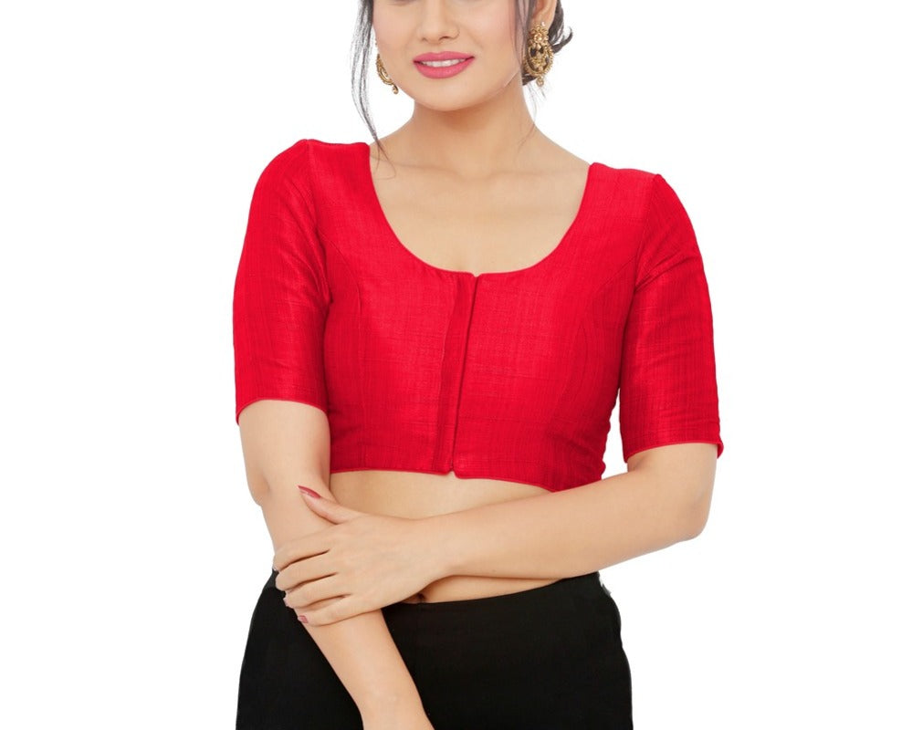 Elegant Red Color Mulbury Silk Designer Blouse For Women