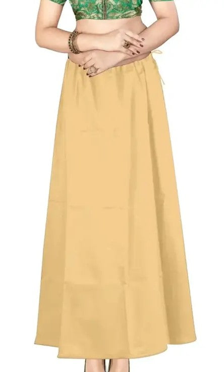 Attractive Sandal Color Women's Pure Cotton Embroidery Petticoat