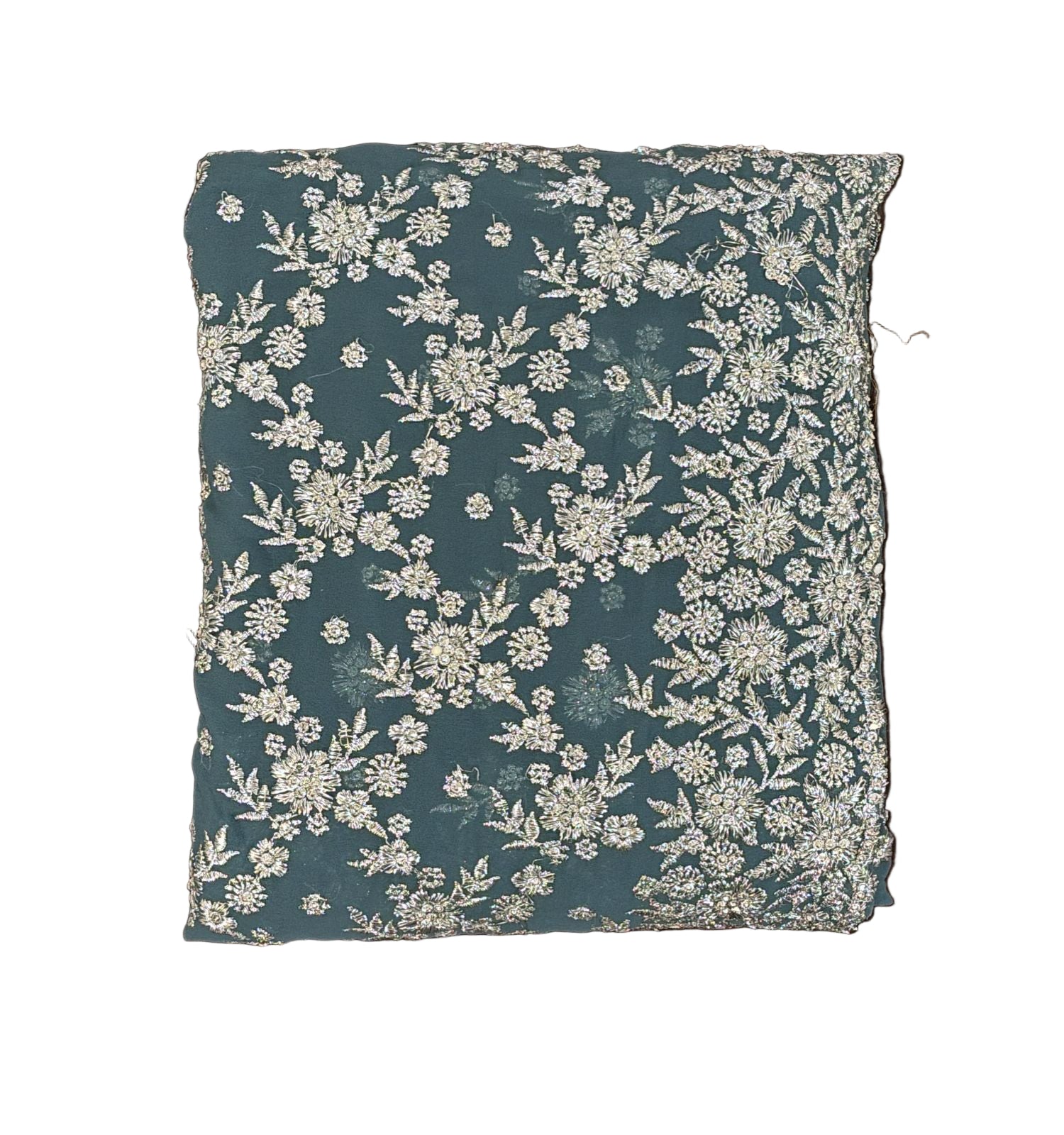 Elegant Blue Gray Color Georgette Silver Embroidered Work With Beads Fancy Saree - PREMIUM QUALITY Near Me