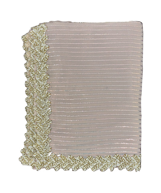 Amazing Pastel Lavender Color Soft Georgette With Sequins Work Fancy Saree - PREMIUM QUALITY