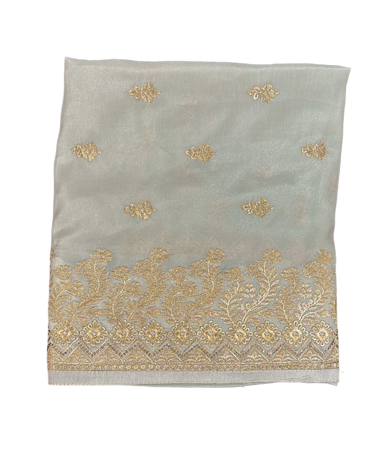 Fabulous Light Pearl Gray Color Soft Chiffon With Embroidered Work Fancy Saree - PREMIUM QUALITY