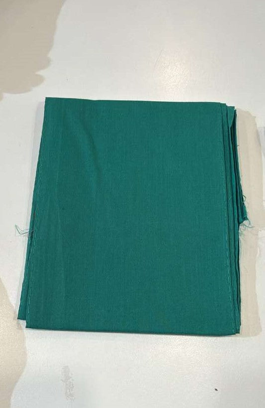 Alluring Peacock Green Color Cotton Saree Falls