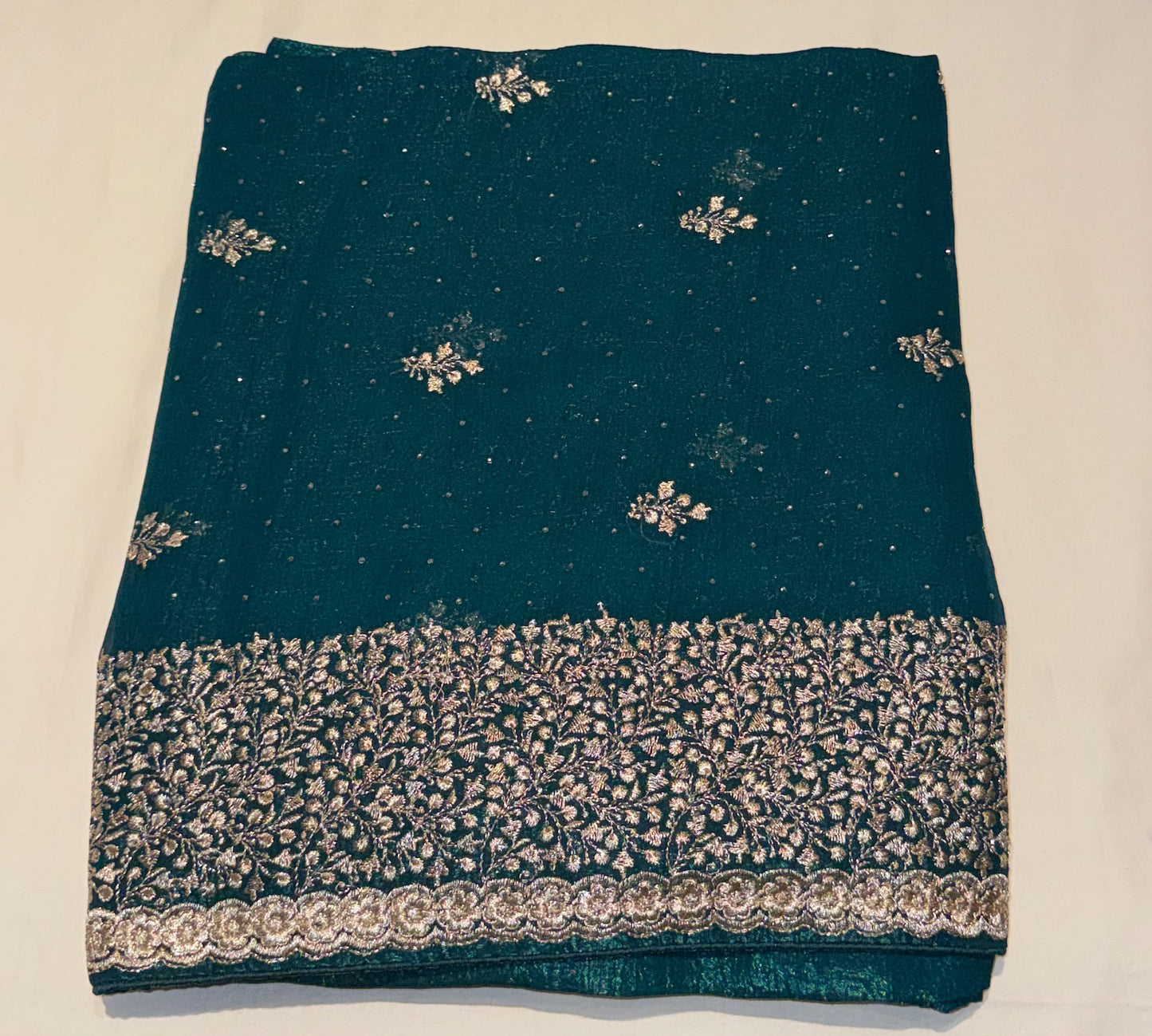 Attractive Teal Green Color Tissue Silk Fancy Saree With Embroidery Work For Women