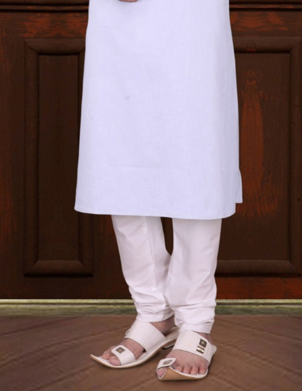 White Color Premium Linen Cotton Kurta In USA