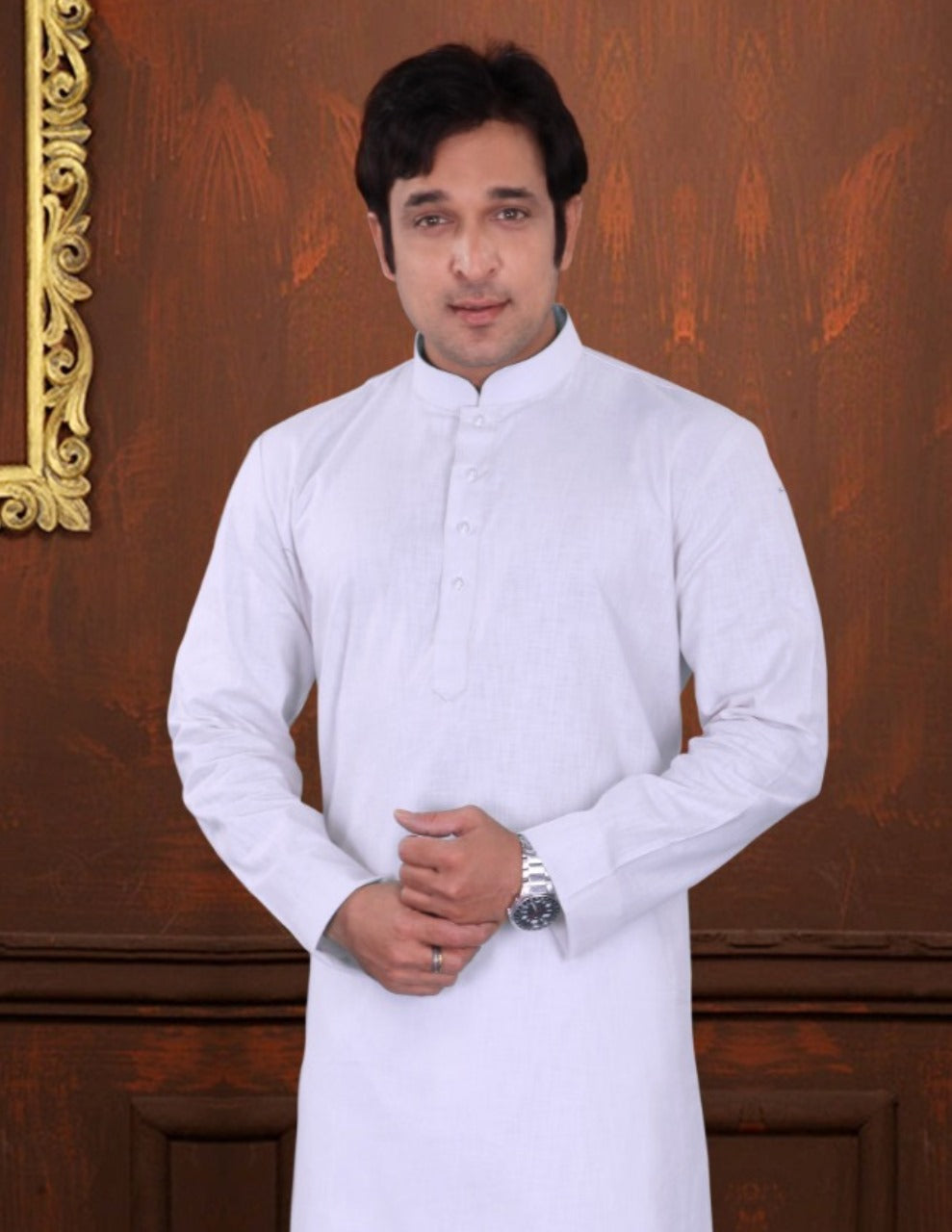 Elegant White Color Premium Linen Cotton Kurta Suits For Men Near Me