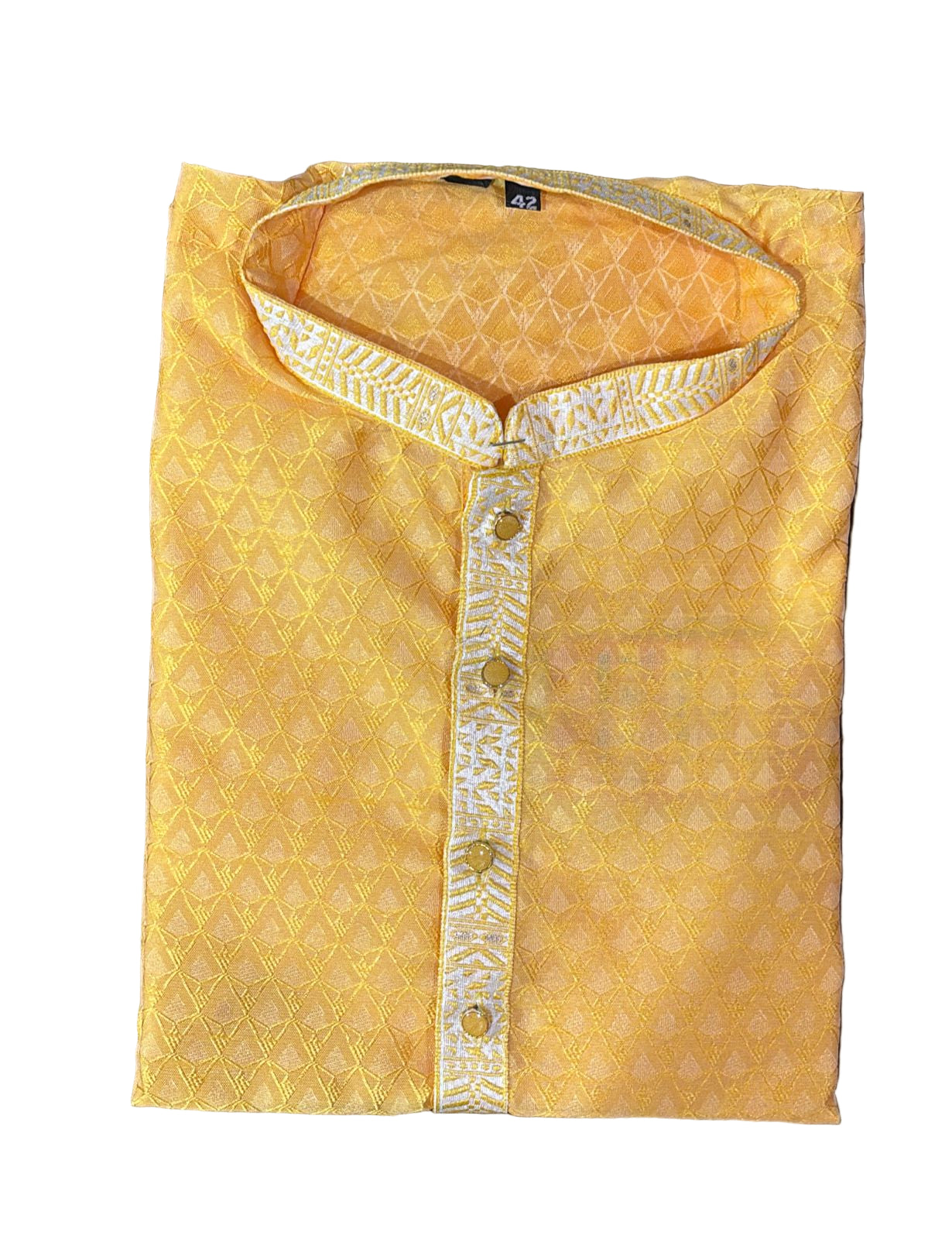 Attractive Yellow Color Embroidery Work Kurta Suits For Men