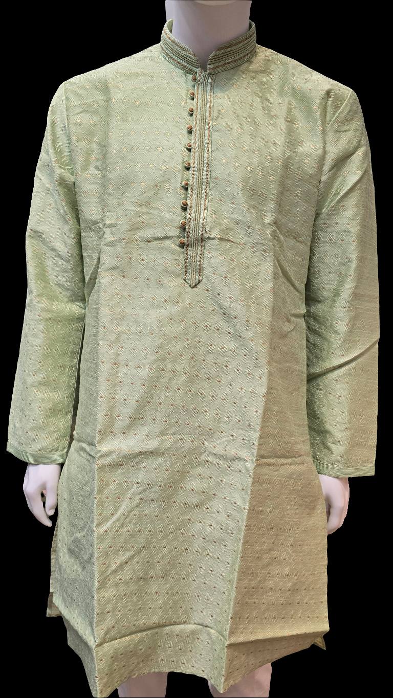 Alluring Light Green Colored Kurta And Pajama Set For Men